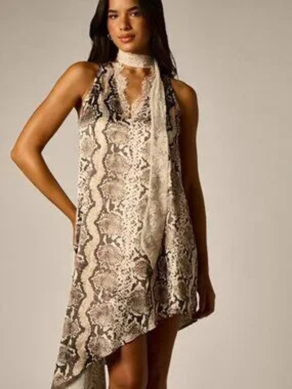 Multicolor Boho Women's Asymmetric Hem and Lace Trim Party Dress